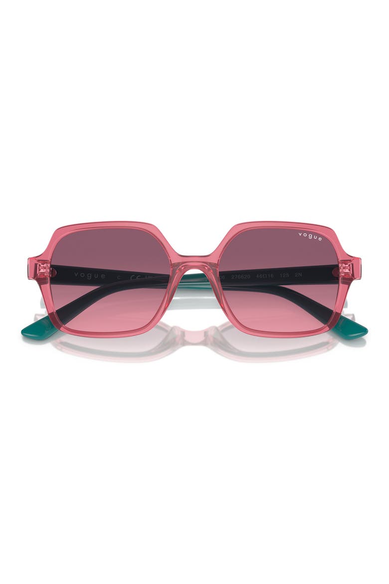 Kids' 46mm Gradient Square Sunglasses, Main, color, TRANSPARENT RED
