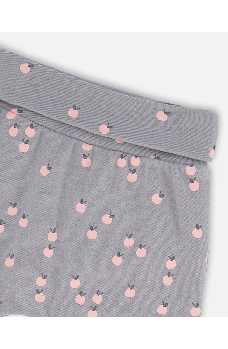 Deux par Deux Baby Girl's Organic Cotton Evolutive Pant Gray Printed Apples, Alternate, color, 