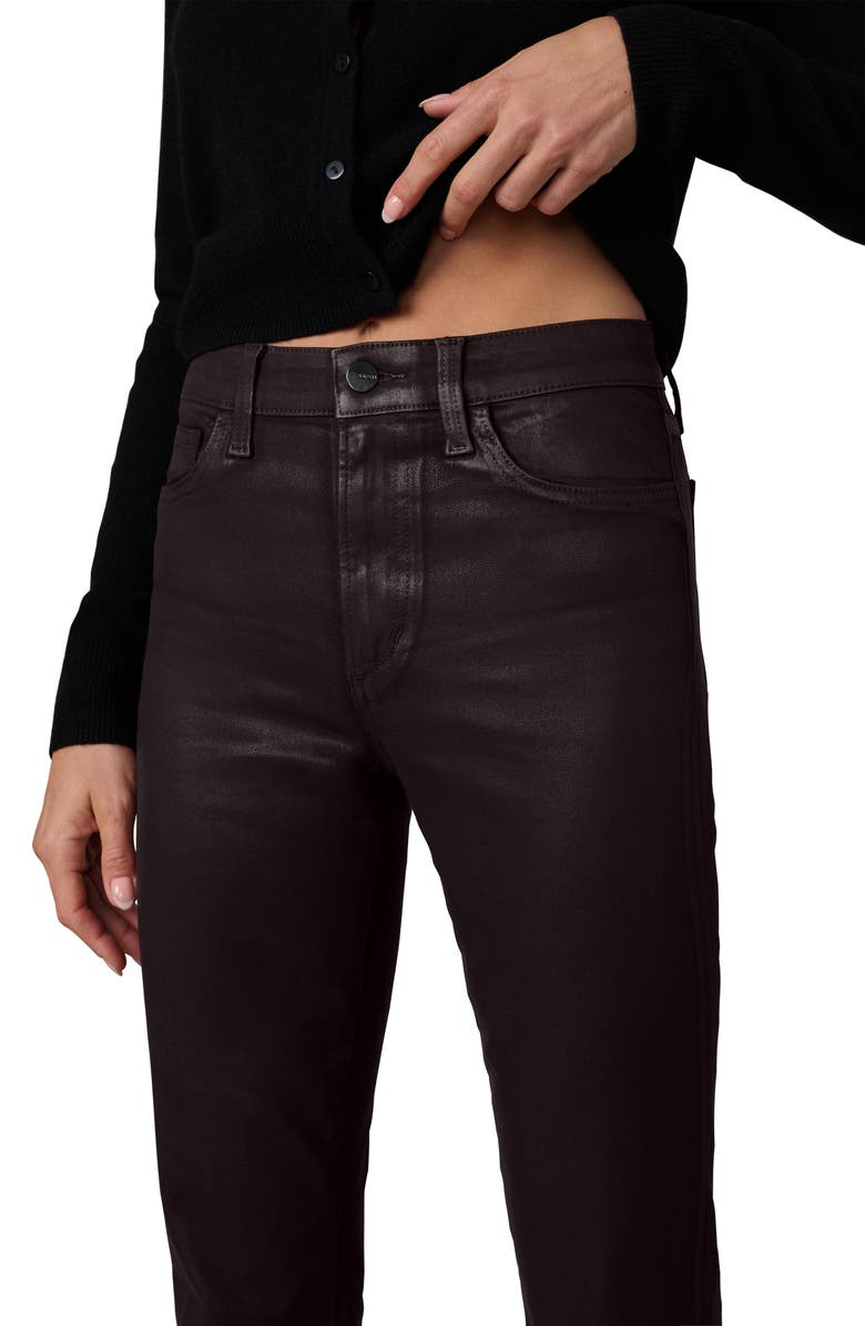 Joe's The Callie Coated High Waist Ankle Bootcut Jeans, Alternate, color, Dark Chocolate