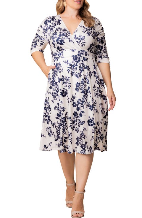 Gabriella Print Jersey A-Line Dress (Plus Size)