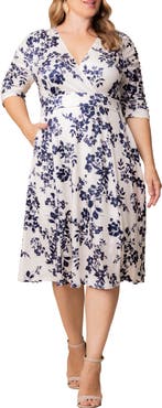 Kiyonna Gabriella Print Jersey A-Line Dress