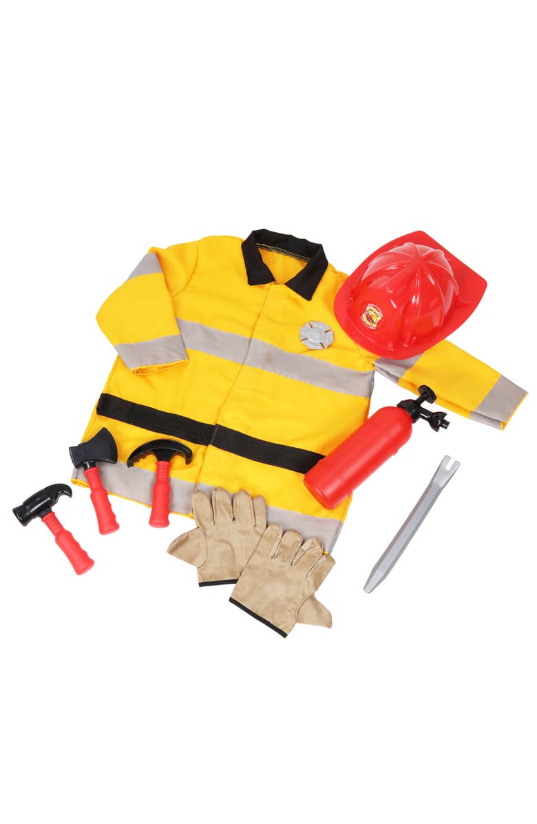 Playful Minds Firefighter Roleplay Set, 10 Piece Costume, Main, color, Multicolored
