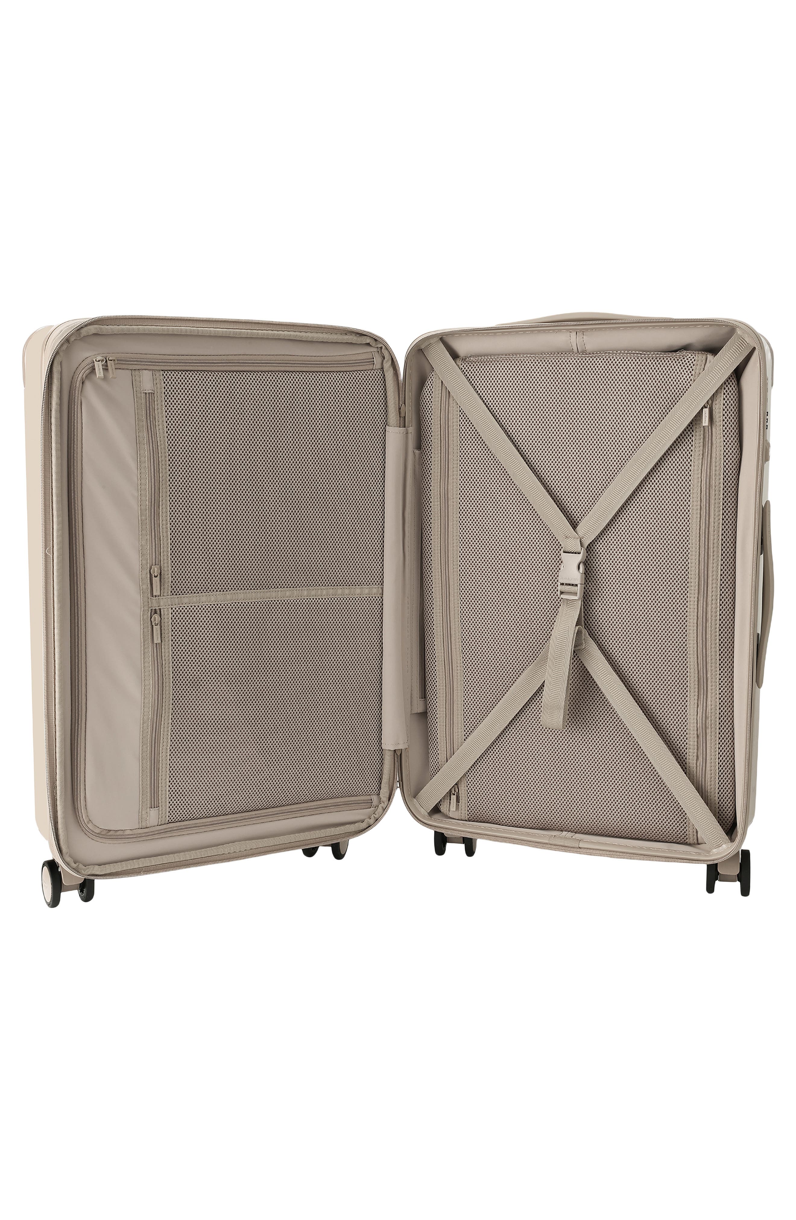 Hedgren Nostos Glossy Large Spinner Suitcase, Alternate, color, Sahara