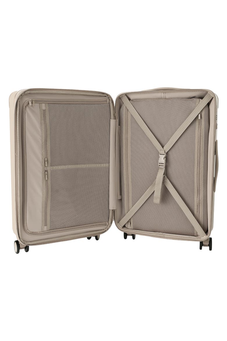Nostos Glossy Large Spinner Suitcase, Alternate, color, SAHARA
