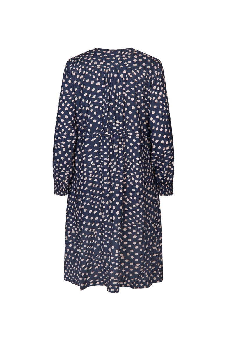 MaNexora Polka Dot Midi Dress, Alternate, color, Navy Blazer