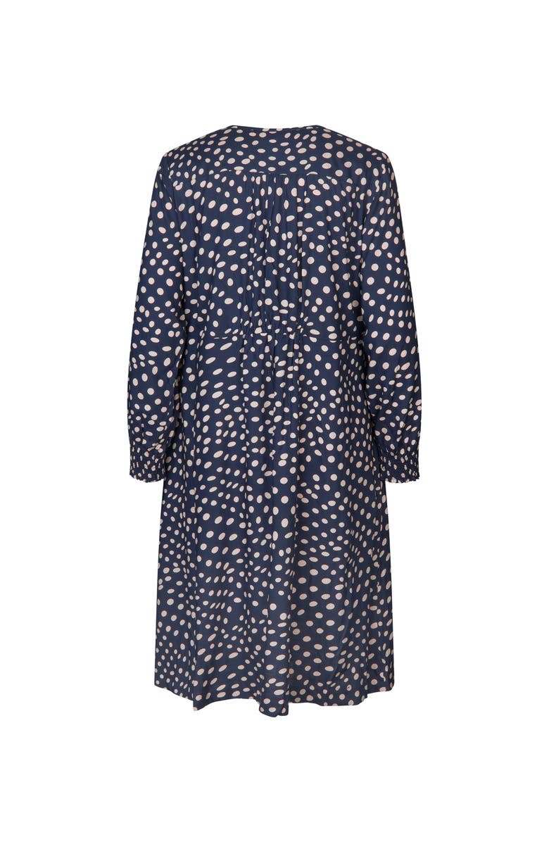 Masai Copenhagen MaNexora Polka Dot Midi Dress, Alternate, color, Navy Blazer