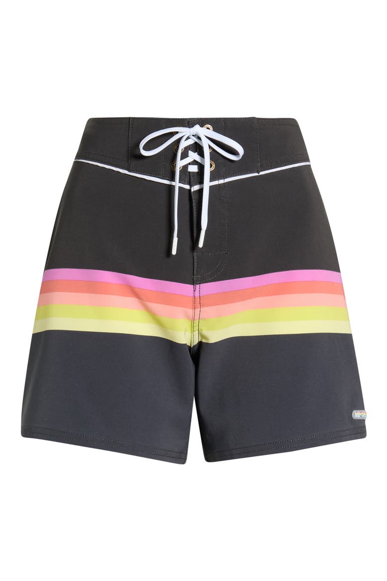 Surf Stripe Board Shorts, Alternate, color, BLACK
