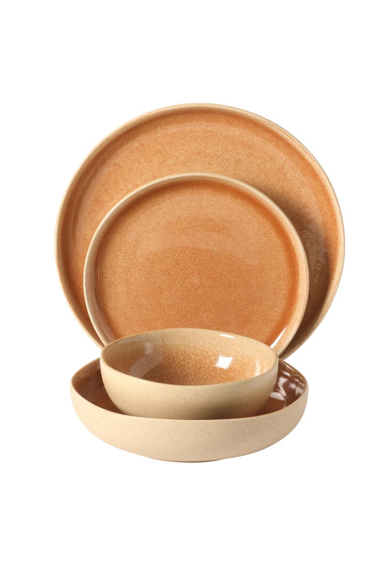 Manila Bay 16-Piece Reactive Glaze Stoneware Dinnerware Set, Alternate, color, Multicolors