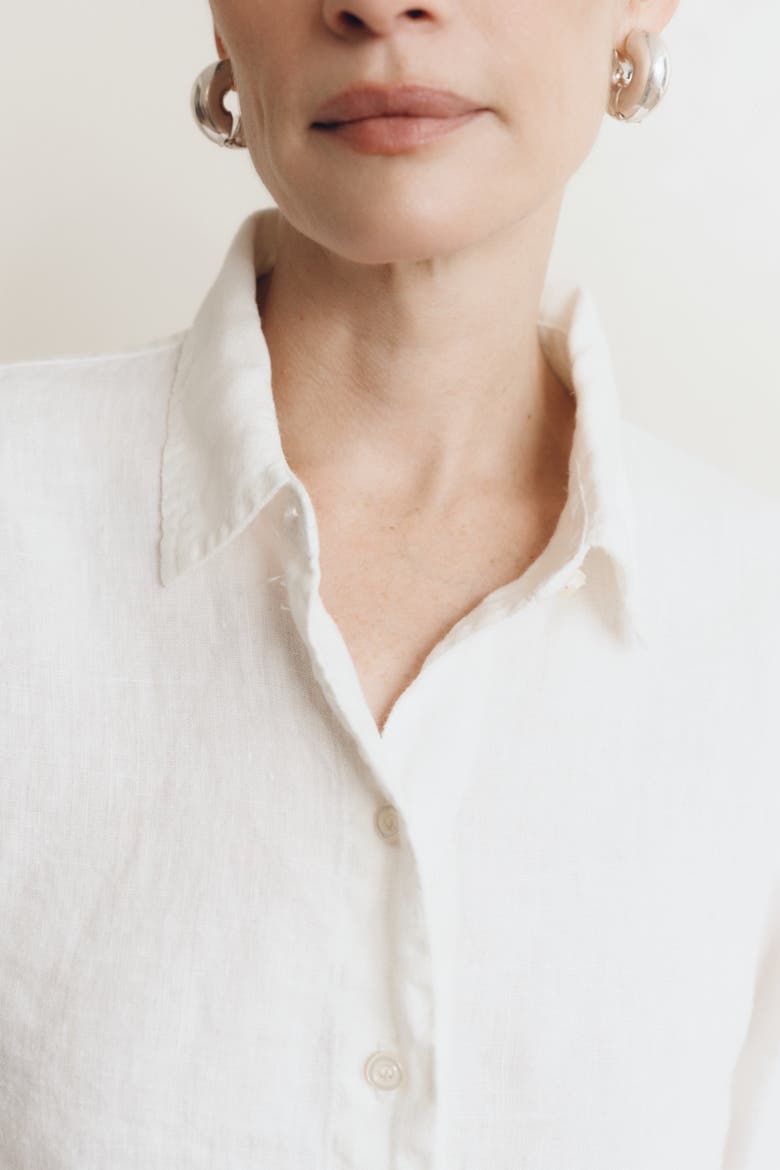 Paloma Linen Shirt, Alternate, color, White
