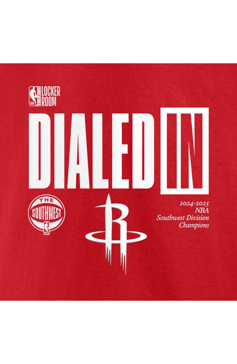 FANATICS Men's Fanatics  Athletic Red Houston Rockets 2025 Southwest Division Champions Locker Room T-Shirt, Alternate, color, 