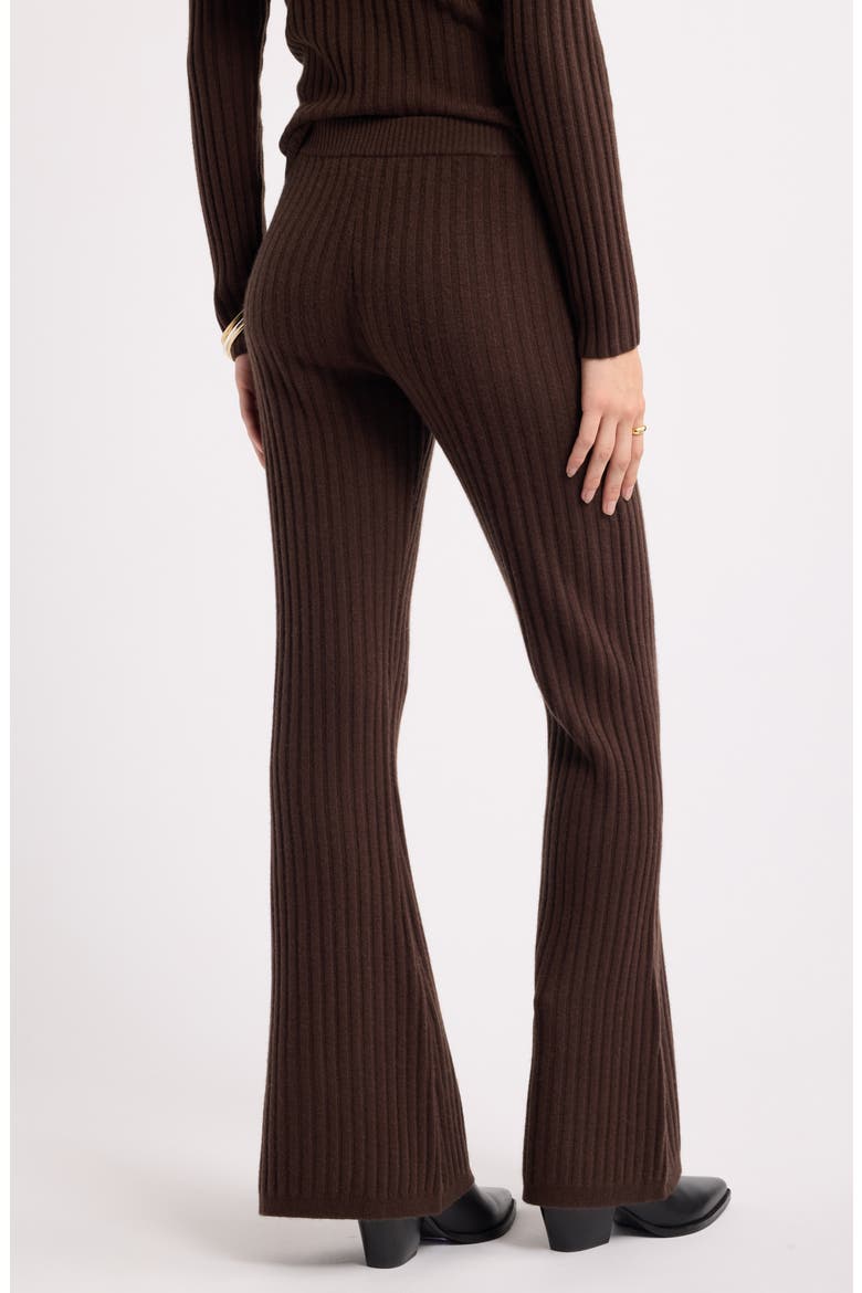 Cashmere Flare Leg Pants, Alternate, color, BROWN CHICORY