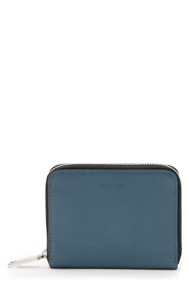 AllSaints Lena Hex Leather Zip Wallet (Women) | Nordstrom