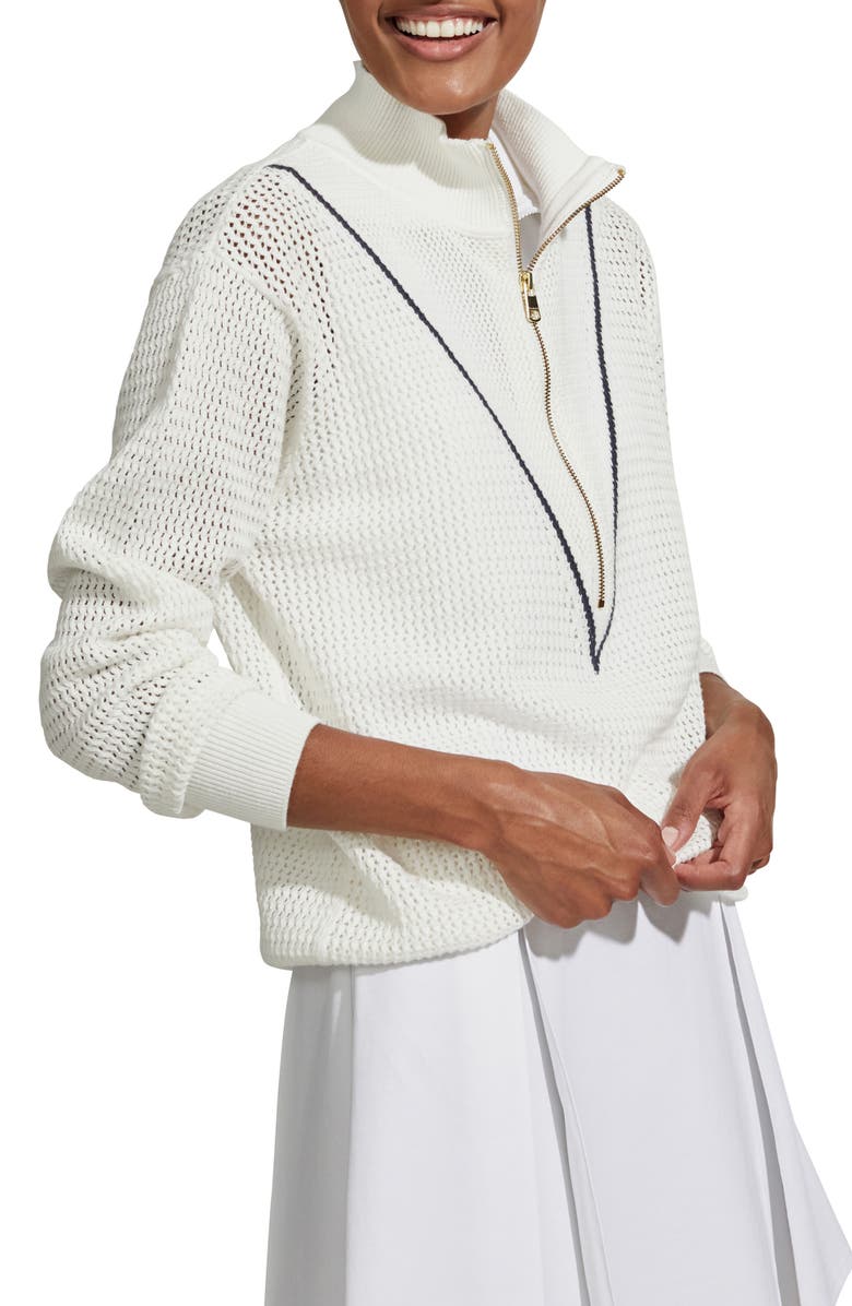 Varley Calva Open Knit Half Zip Sweater, Alternate, color,