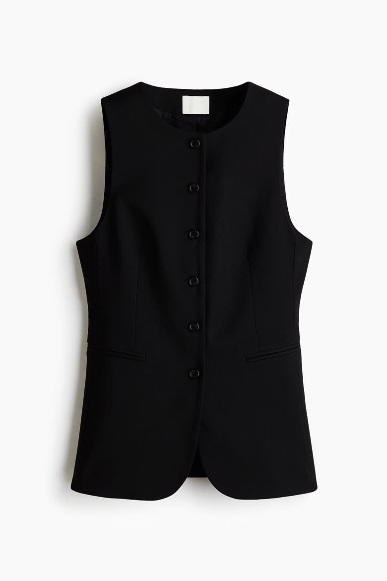 Long Waistcoat, Alternate, color, Black