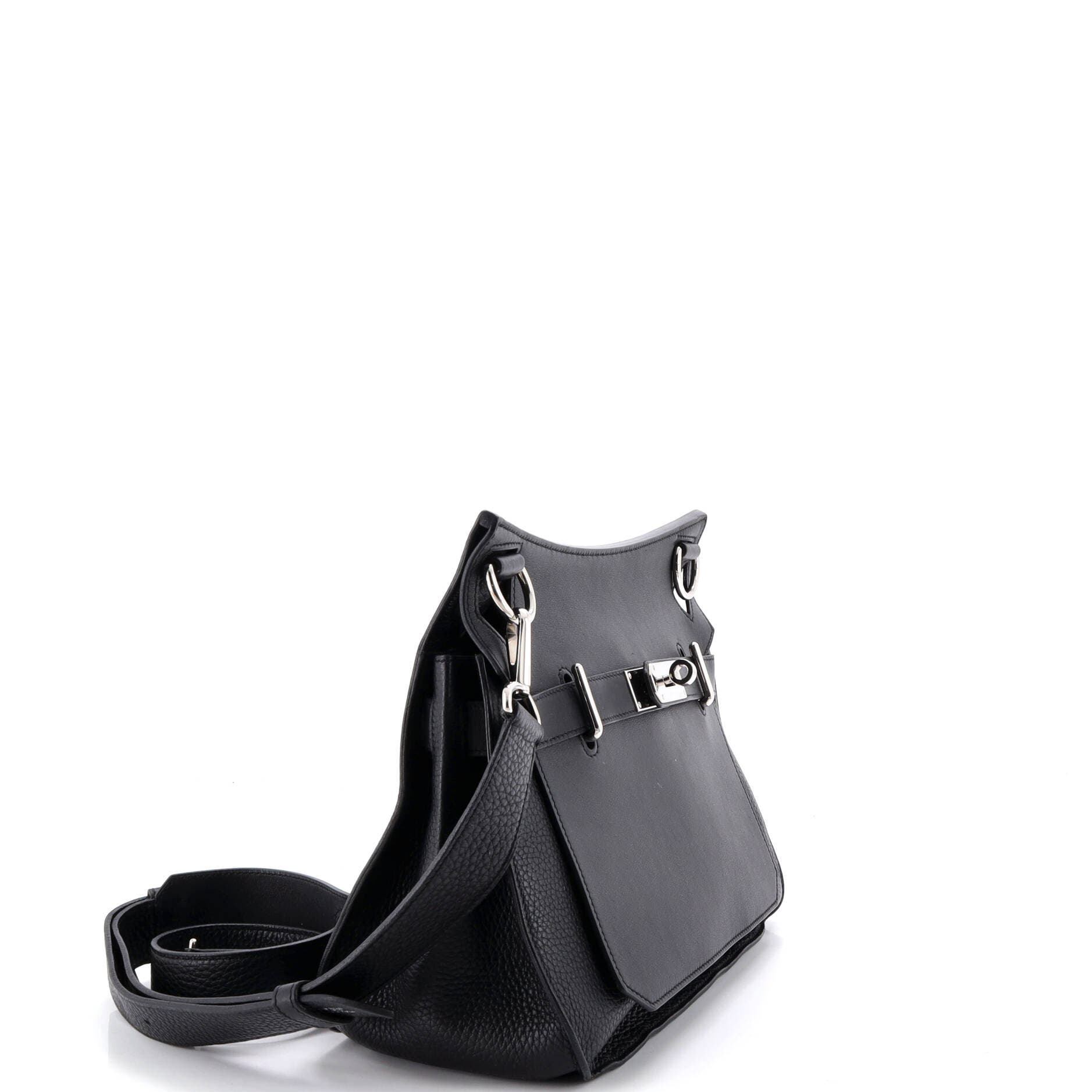 Pre-Owned Hermes Jypsiere Bag Clemence and Swift 31, Alternate, color, Noir