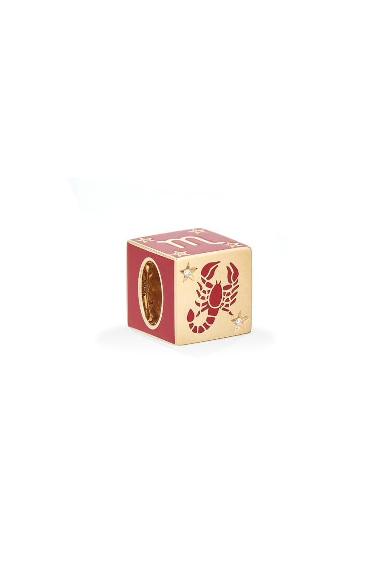 Zodiac Diamond Bead Charm, Main, color, YELLOW GOLD SCORPIO
