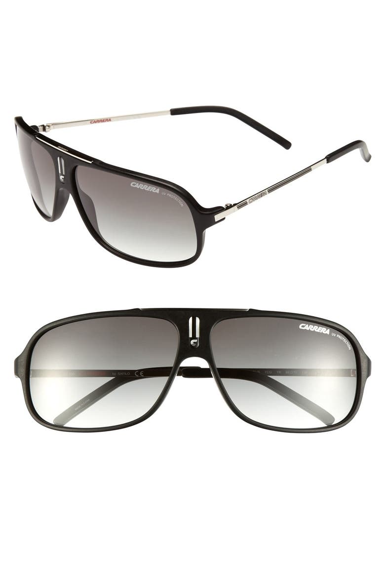 'Cool' 61mm Vintage Inspired Aviator Sunglasses, Main, color, BLACK MATTE