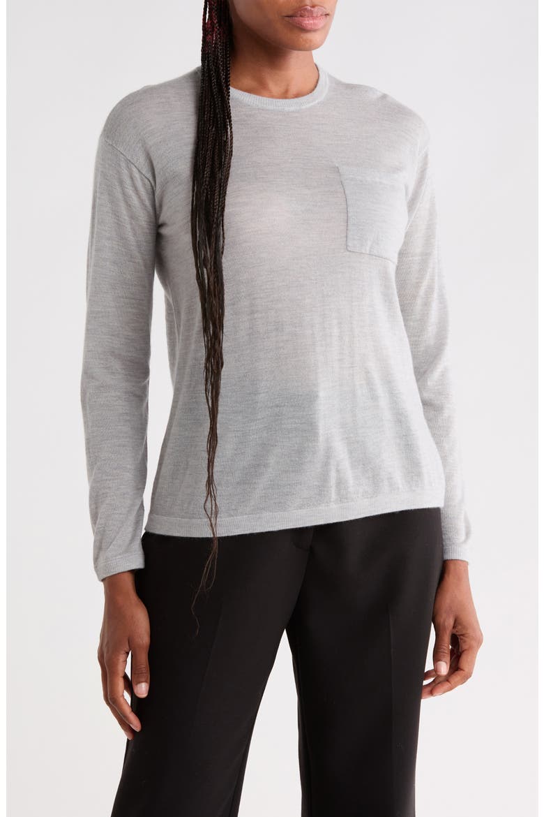 True Cashmere Crewneck Sweater, Main, color, LIGHT HEATHER GREY