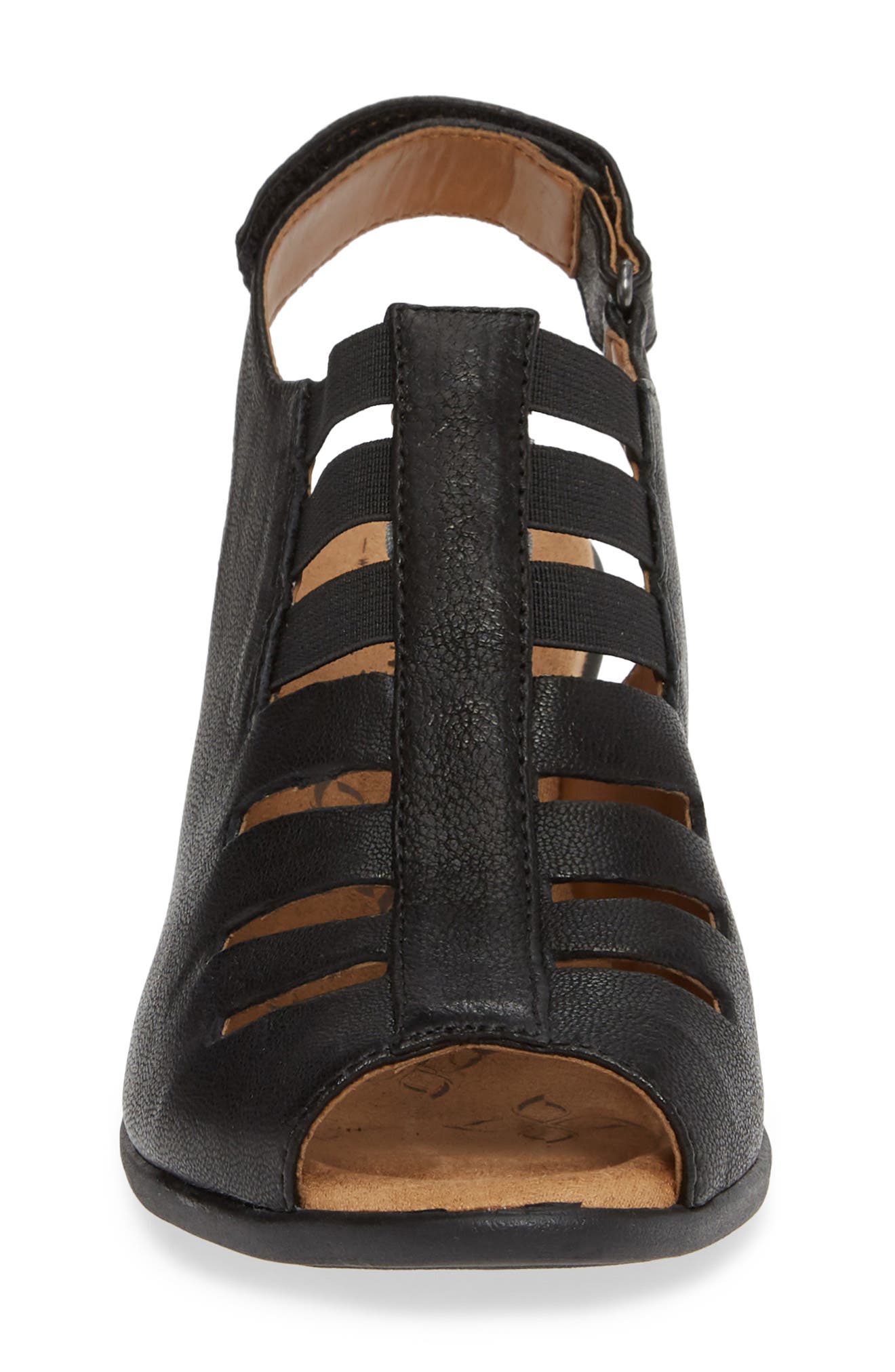 Faye Sandal, Alternate, color, BLACK LEATHER