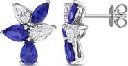 Julianna B. Lab-Created Sapphire & Diamond Cluster Earrings
