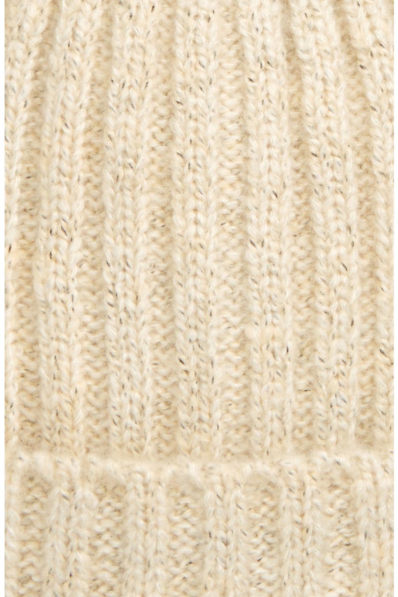 Marled Rib Logo Beanie, Alternate, color, BLEACHED SAND