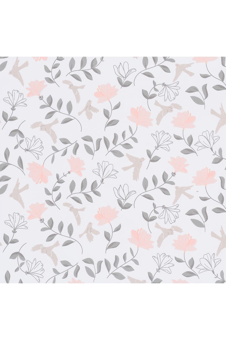 Petals Floral 100% Cotton Fitted Crib/Toddler Sheet, Alternate, color, White