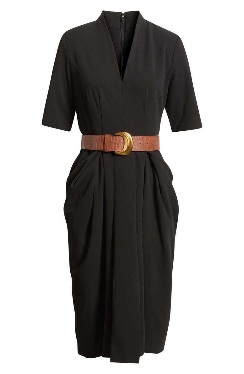 Donna Karan New York Belted Sheath Dress, Alternate, color, Black