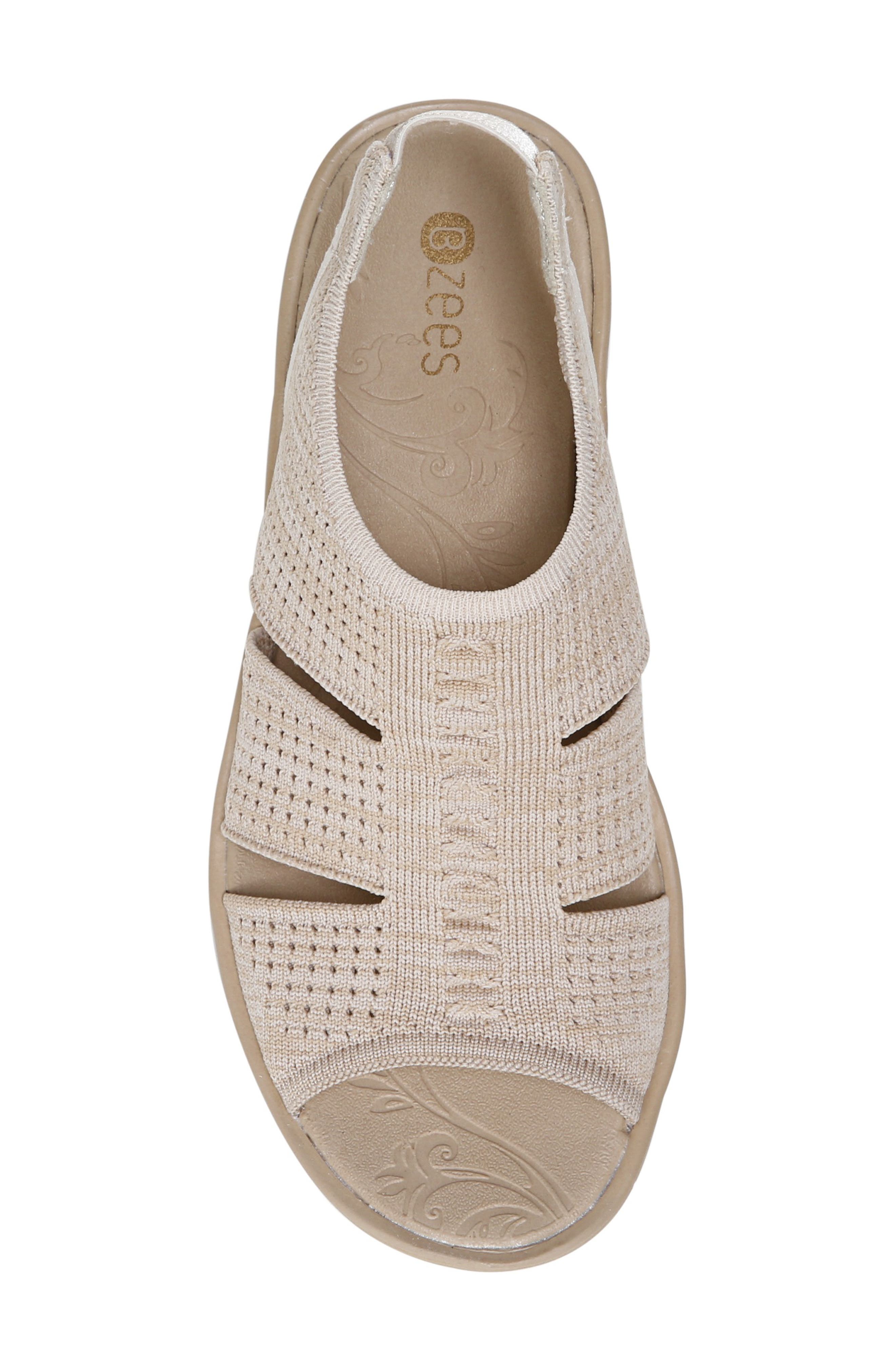 Double Up Wedge Slingback Sandal, Alternate, color, ALMOND KNIT