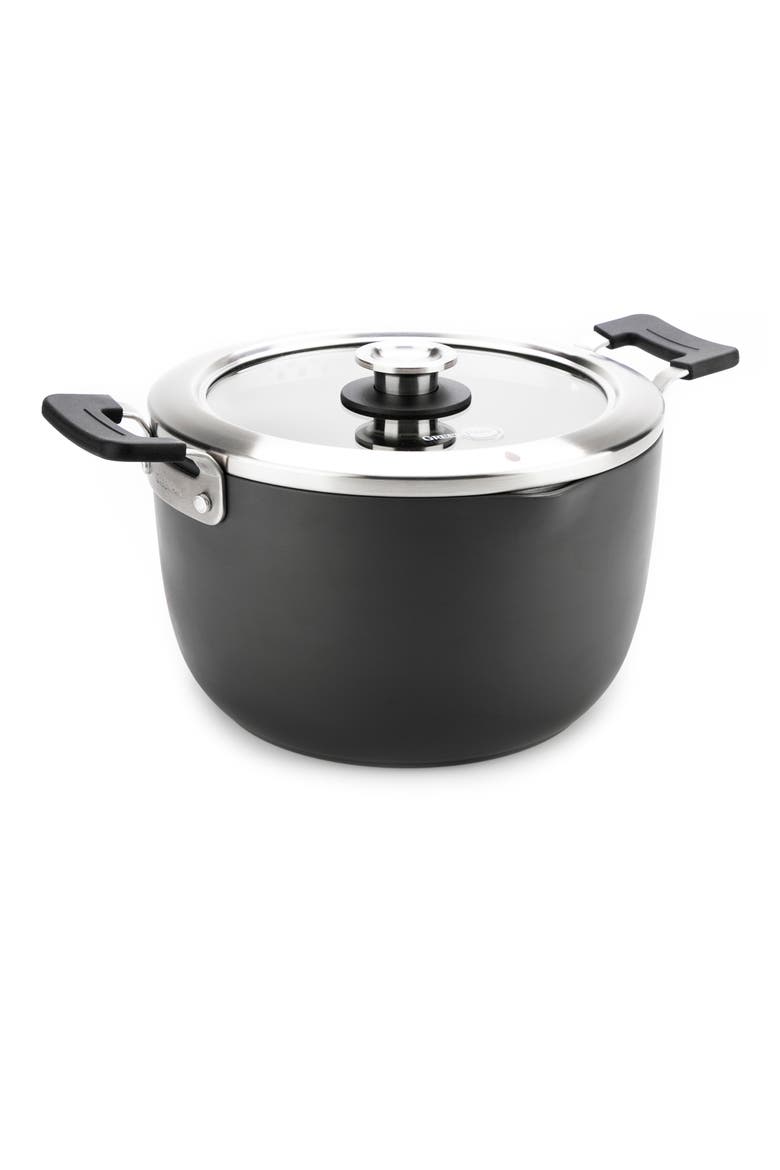 Levels 6-Quart Anodized Aluminum Ceramic Nonstick Stockpot with Lid, Main, color, GREY