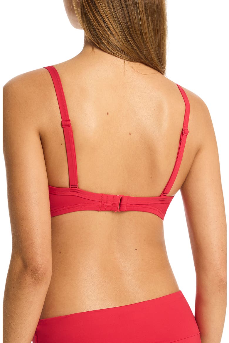 Cross Front D- & DD-Cup Molded Underwire Bikini Top, Alternate, color, RED