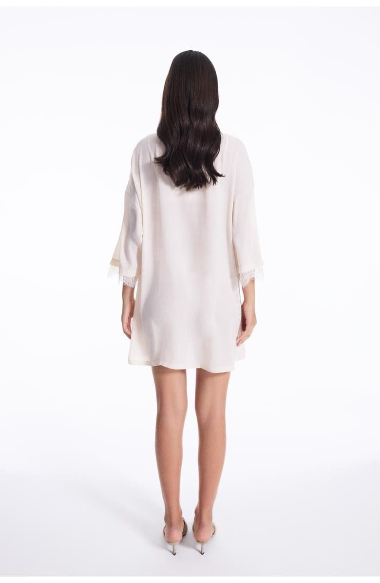 House Of Silk Caroline Chiffon Robe, Alternate, color, Beige