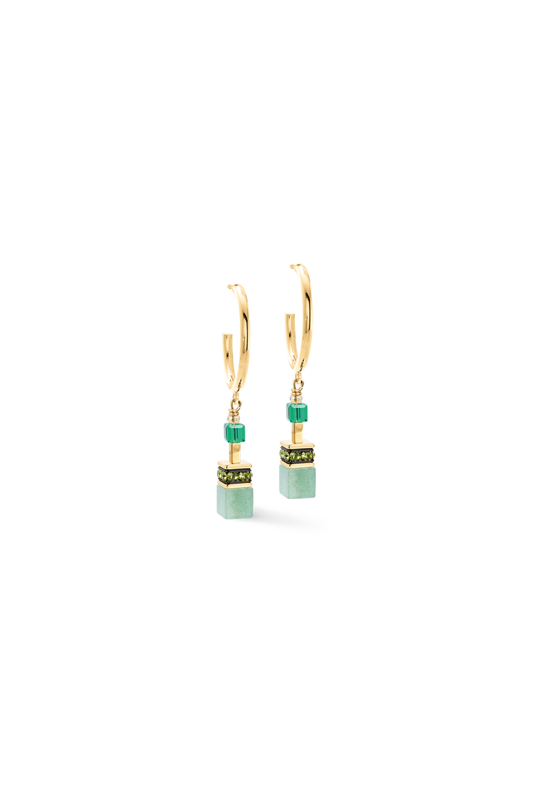 GeoCUBE® Precious Statement Hoop Earrings, Main, color, Emerald Garden