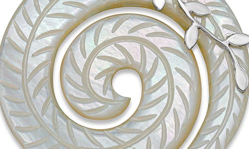 Samuel B. Sterling Silver Mother-of-pearl Spiral Pendant In White