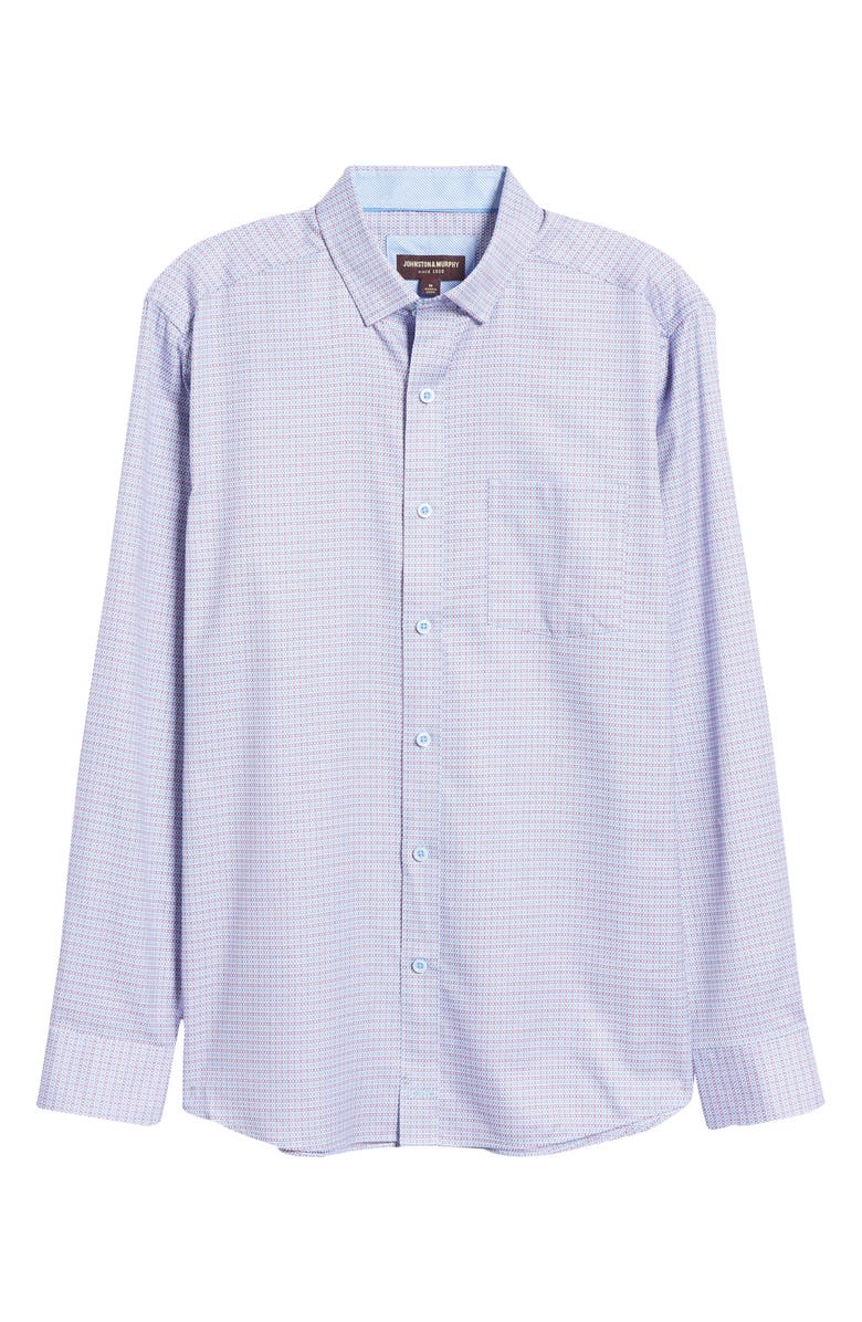 Johnston & Murphy Geometric Button-Up Shirt, Alternate, color, 