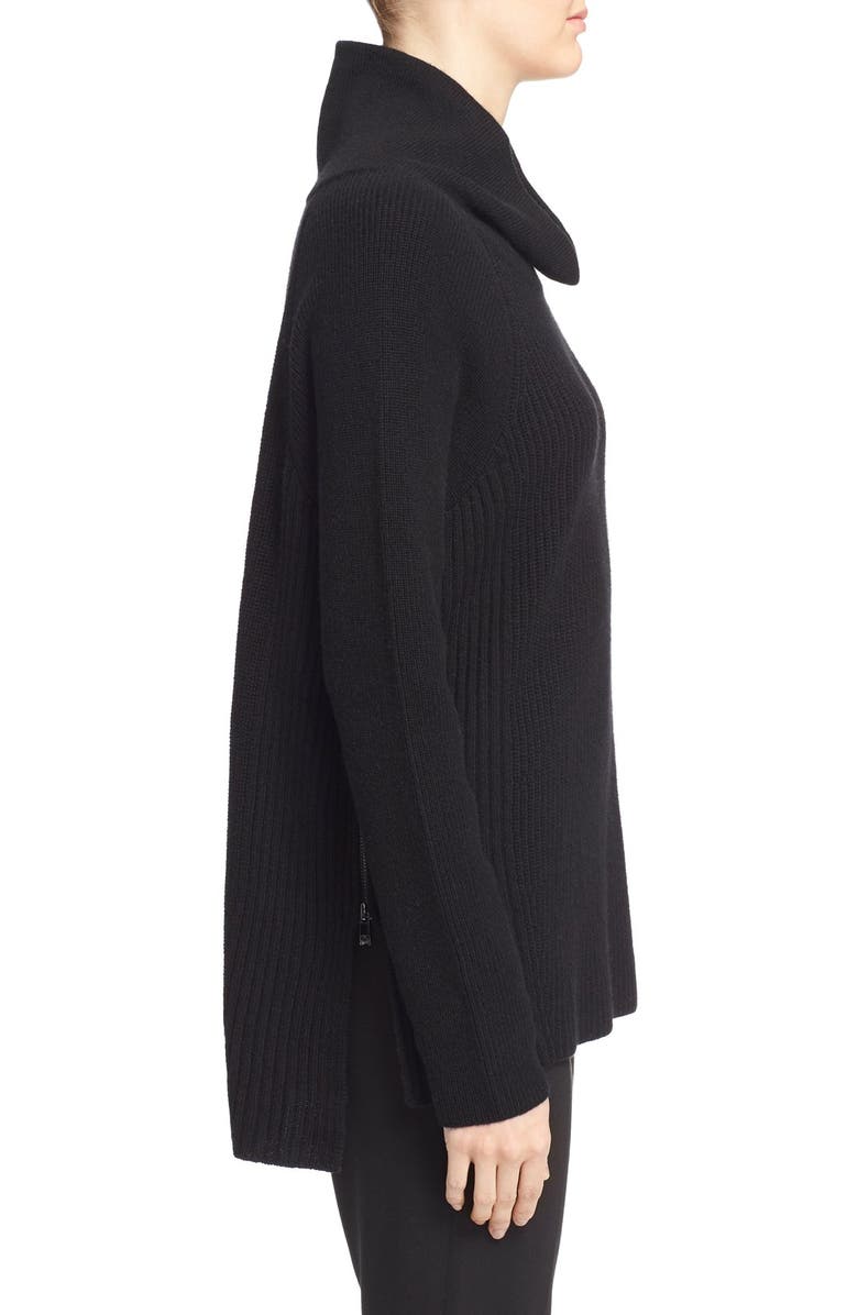 Vince Side Zip Rib Knit Wool & Cashmere Turtleneck, Alternate, color, 