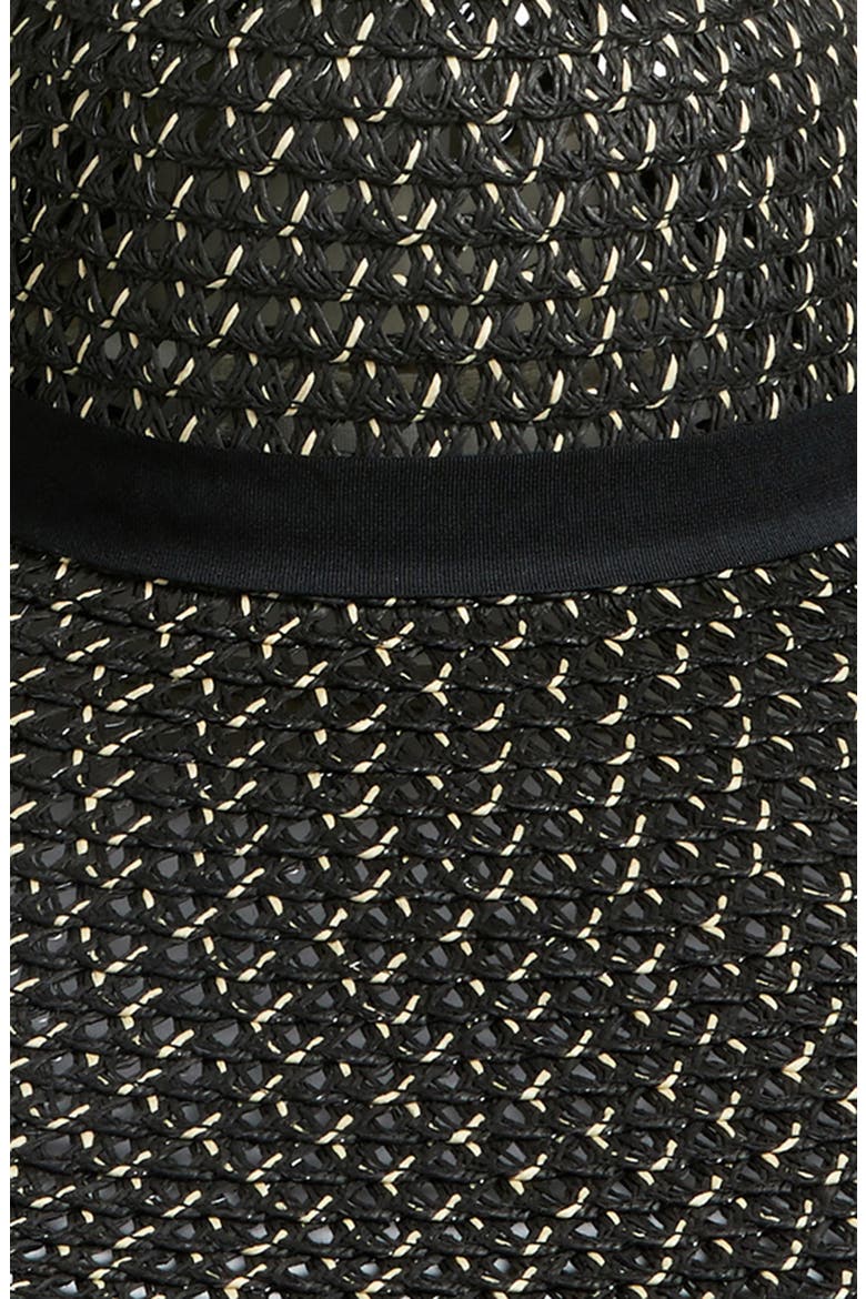 Floppy Straw Hat, Alternate, color, BLACK COMBO