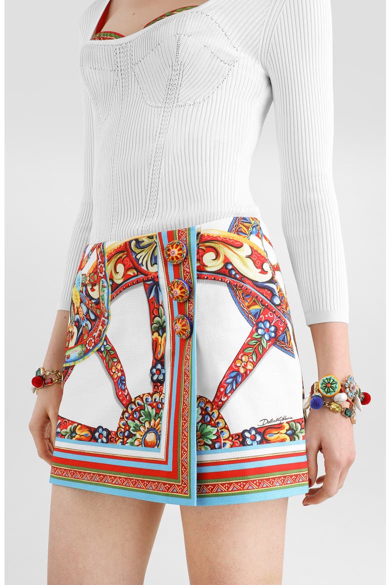 Carretto Print Miniskirt, Alternate, color, VARIANTE ABBINATA