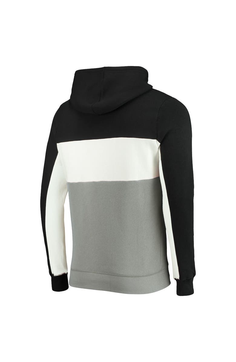 Junk Food Men's Junk Food Black/White Brooklyn Nets Wordmark Colorblock Fleece Pullover Hoodie, Alternate, color, 