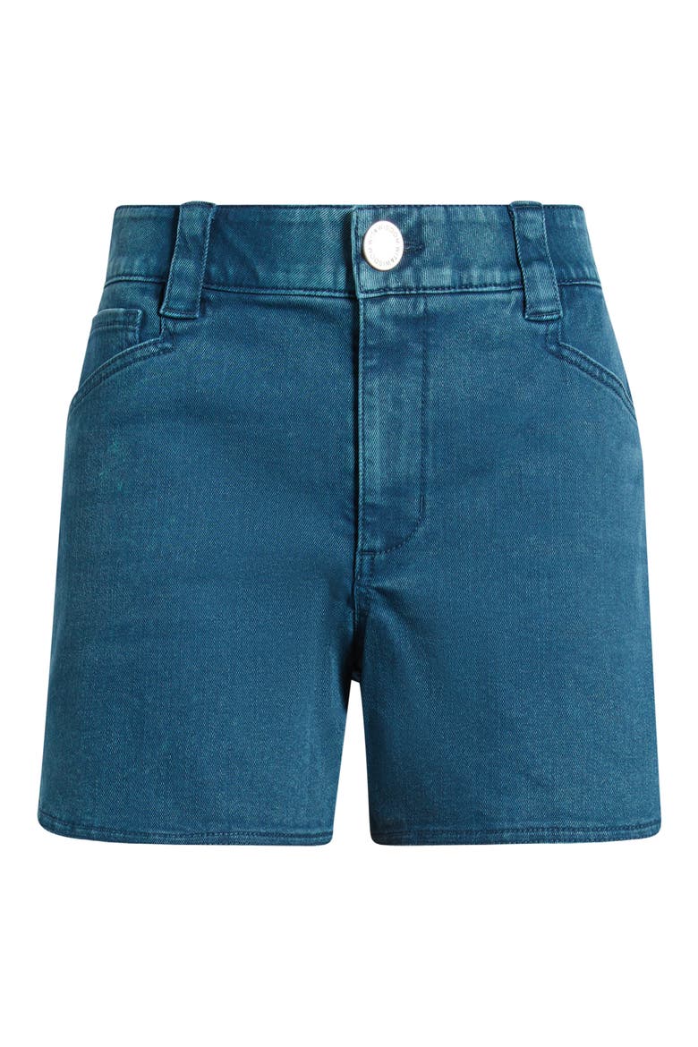Skyrise Dolphin Hem Denim Shorts, Alternate, color, MOROCCAN BLUE