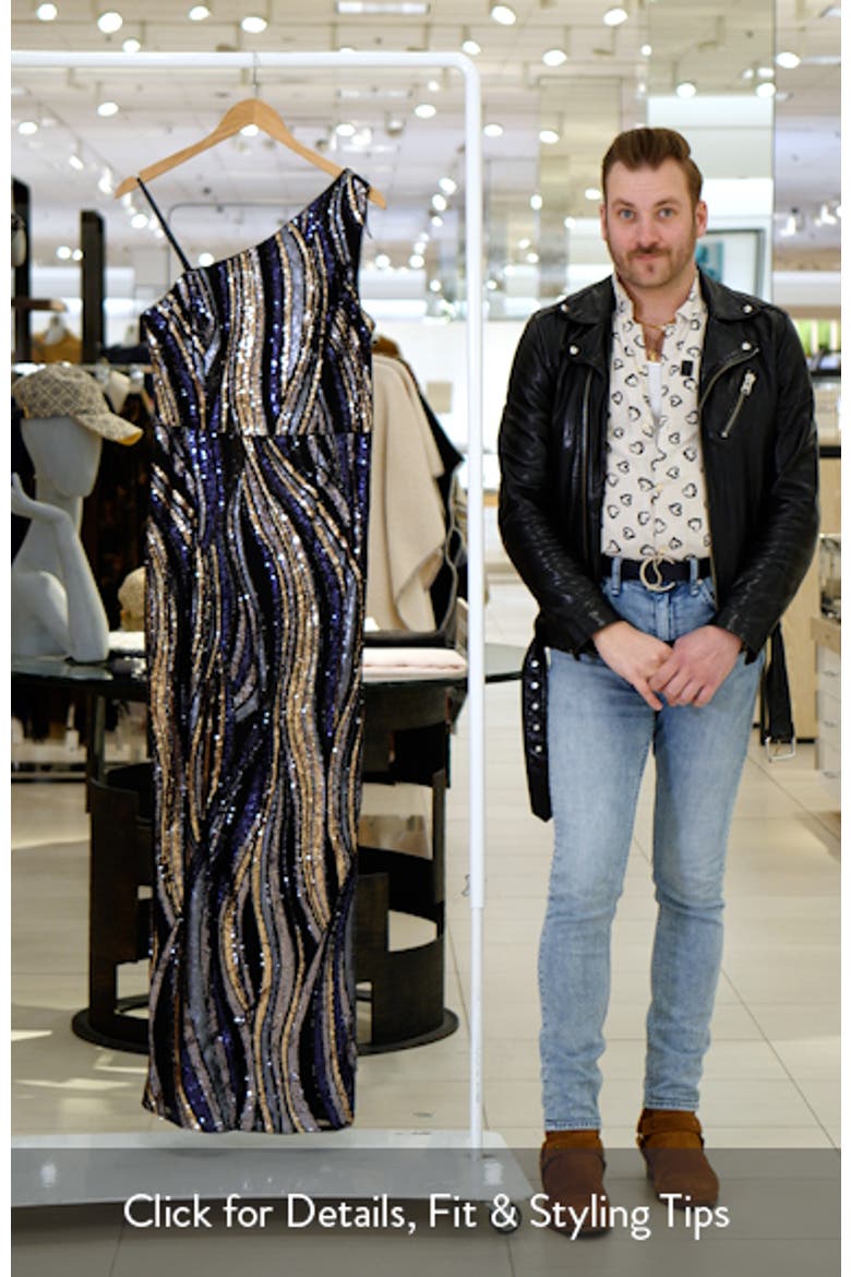 Sequin One-Shoulder Gown video