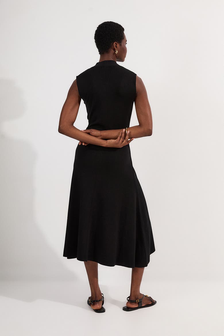 Petite Sleeveless Knitted Midi Dress, Alternate, color, Black