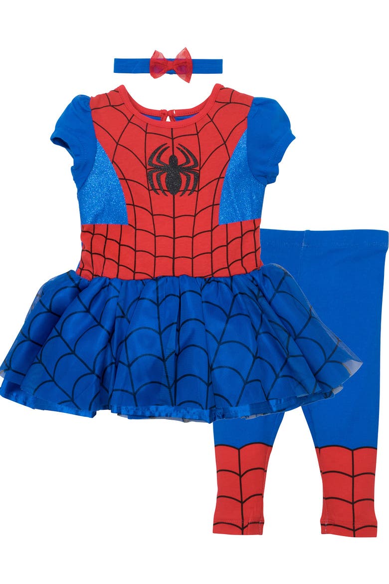 Spider-Man Cosplay Tutu Dress and Leggings Set, Main, color, Spider Man Red Blue