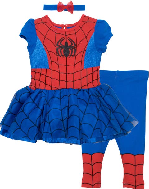 Spider-Man Cosplay Tutu Dress and Leggings Set