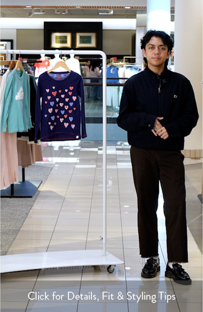 Kids' Falling Hearts Embroidered T-Shirt, sales video thumbnail