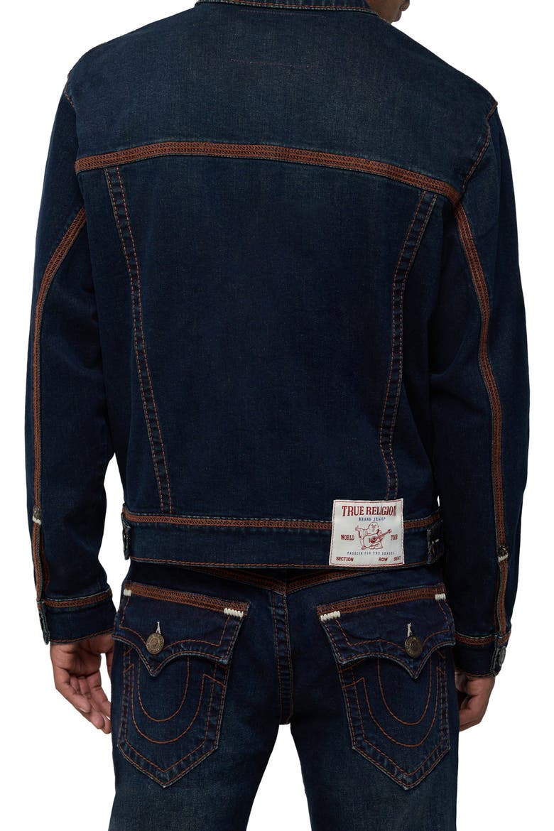 Super Flatlock Trucker Jacket, Alternate, color, MIDNIGHT SERENADE DARK WASH