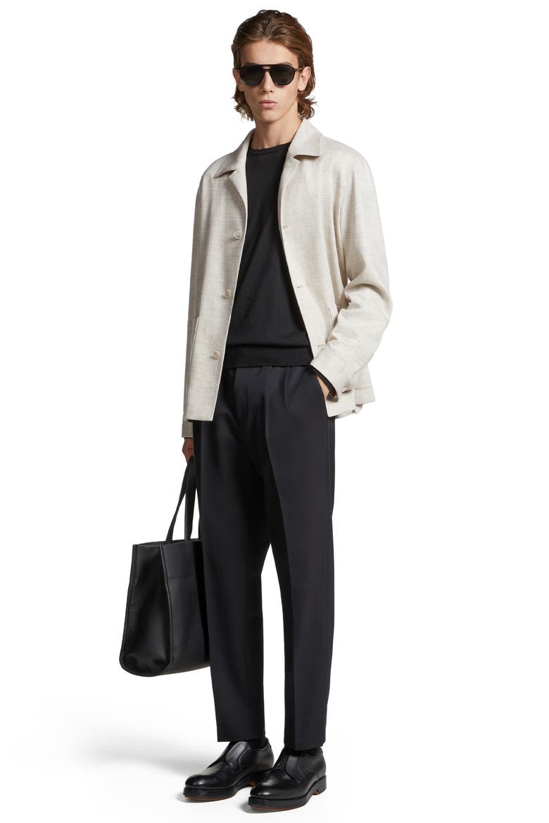 Silk & Linen Blend Chore Jacket, Alternate, color, NATURAL