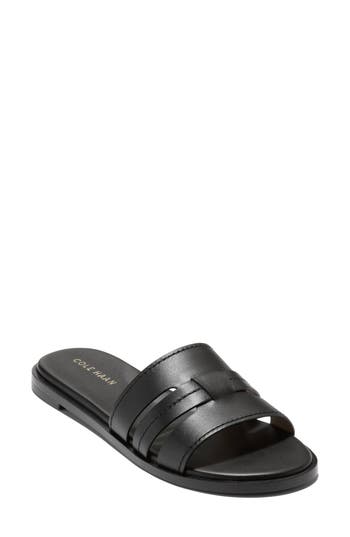 Cole Haan Flynn Slide Sandal In Black Leather