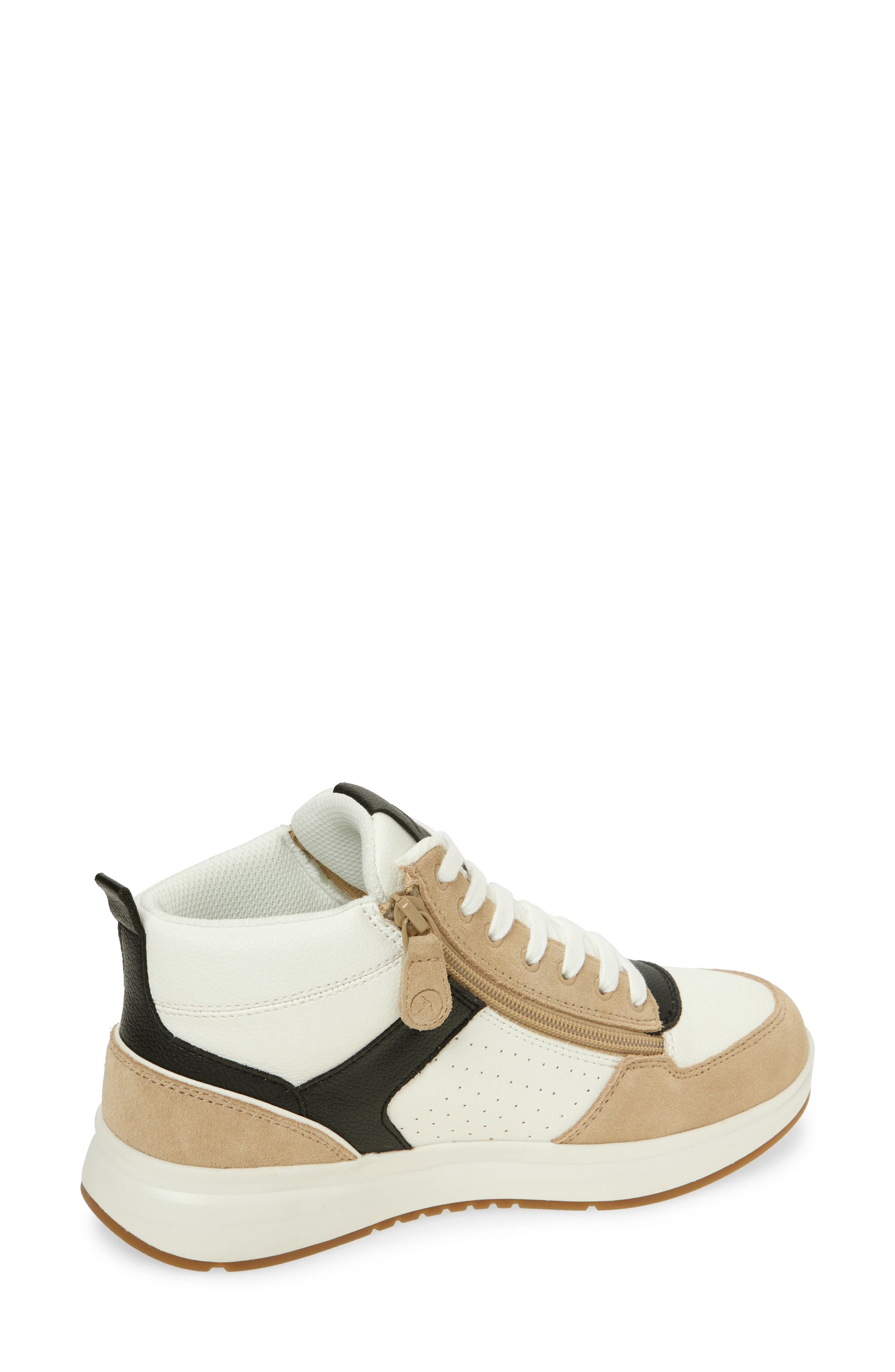 BILLY Footwear Comfort Double Zip High Top Sneaker, Alternate, color, White/ Black