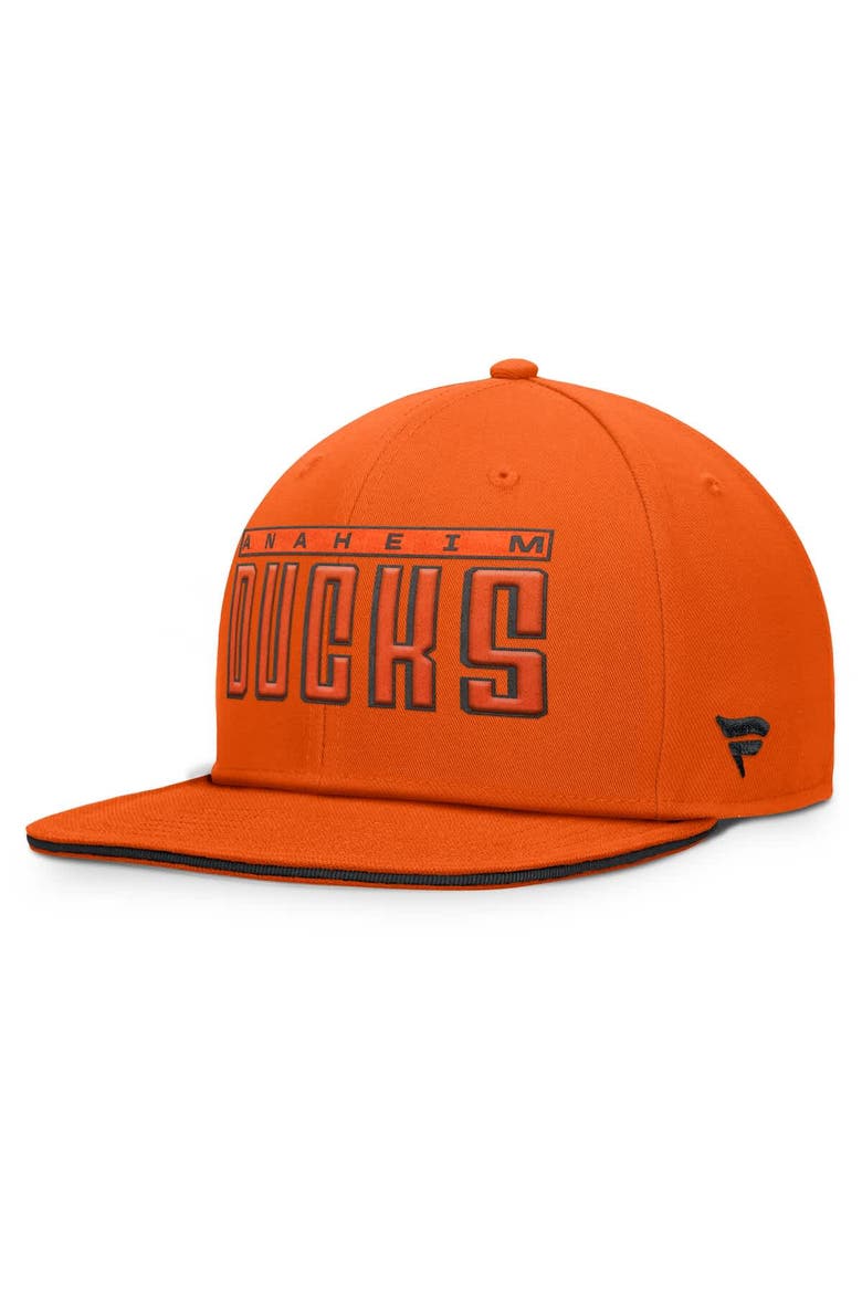 Men's Fanatics Black Anaheim Ducks Fundamental Gino Stack Snapback Hat, Main, color, Black