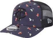 New Era Men's New Era Black Minnesota Twins Adventure Drinks Pattern 9SEVENTY Stretch-Snap Hat